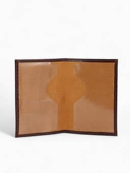 Обложка для паспорта, тиснение фольгой, натуральная кожа, тёмно-коричневая