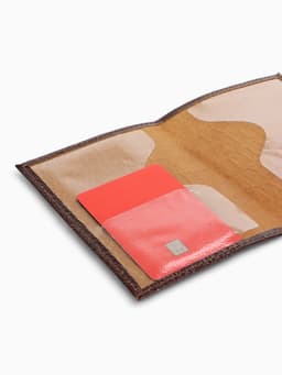 Обложка для паспорта, тиснение фольгой, натуральная кожа, тёмно-коричневая