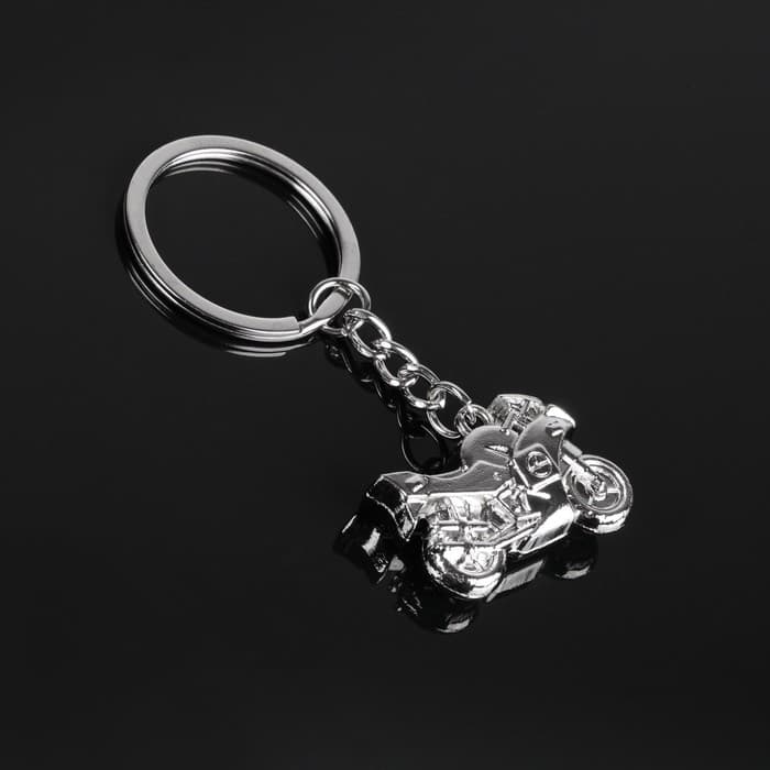 Брелок автомобильный для ключей Cartage, мотоцикл, металл, темный хром