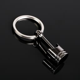 Брелок для ключей на кольце Cartage, поршень, металл, чёрный
