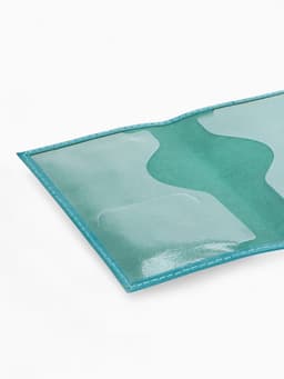 Обложка для паспорта, натуральная кожа, тиснение фольгой, гладкая, бирюзовая