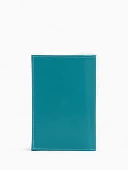 Обложка для паспорта, натуральная кожа, тиснение фольгой, гладкая, бирюзовая