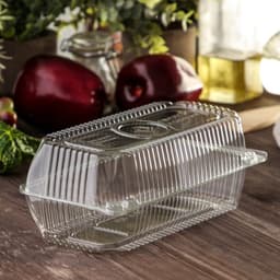 Контейнер одноразовый с неразъёмной крышкой ПР-К-025 «А», 400 мл, пластик, 21.7×11.5×8.3 см, внутр. 19.3×8.7×7.9 см, прозрачный