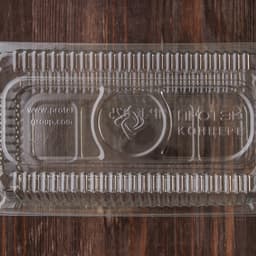 Контейнер одноразовый с неразъёмной крышкой ПР-К-025 «А», 400 мл, пластик, 21.7×11.5×8.3 см, внутр. 19.3×8.7×7.9 см, прозрачный