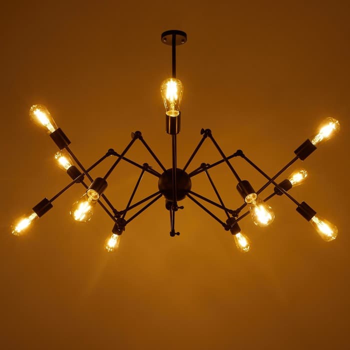 Люстра «Краб» E27 12×40 Вт черный 80×80×100 см BayerLux