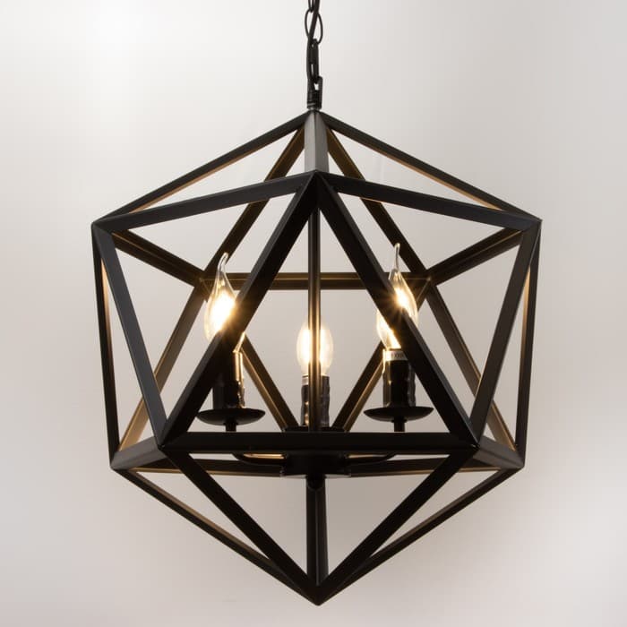 Люстра BayerLux Подвес BayerLux «Геометрия» E14 3×40 Вт черный 45×45×45 см