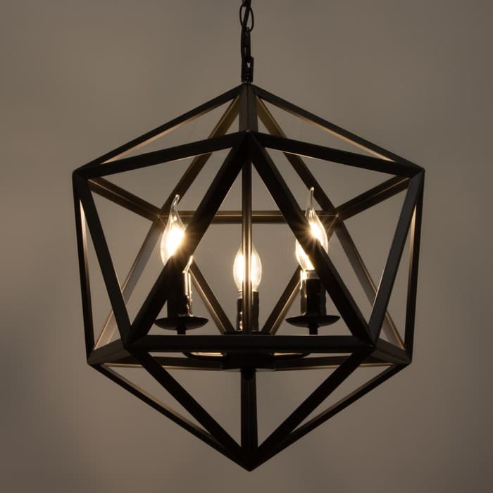 Люстра BayerLux Подвес BayerLux «Геометрия» E14 3×40 Вт черный 45×45×45 см