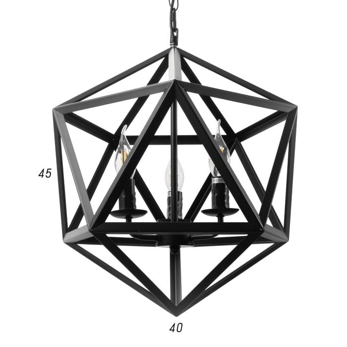 Люстра BayerLux Подвес BayerLux «Геометрия» E14 3×40 Вт черный 45×45×45 см