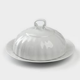 Маслёнка Добрушский завод «Бельё», 500 мл, фарфор, белая