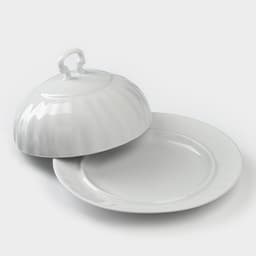 Маслёнка Добрушский завод «Бельё», 500 мл, фарфор, белая