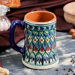 Кружка узбекская Риштанская Керамика «Узор», 500 мл, синяя