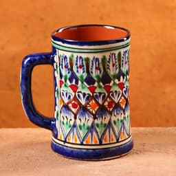 Кружка узбекская Риштанская Керамика «Узор», 500 мл, синяя