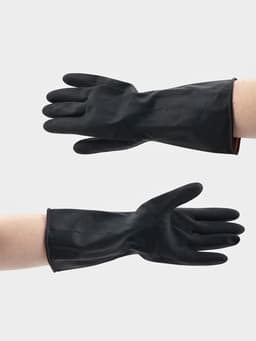 Перчатки хозяйственные плотные Доляна, размер L, резиновые, чёрные