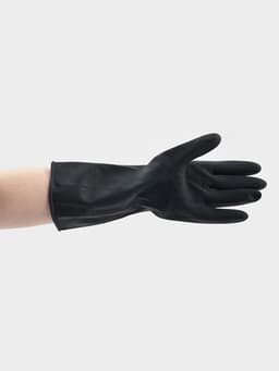 Перчатки хозяйственные плотные Доляна, размер L, резиновые, чёрные