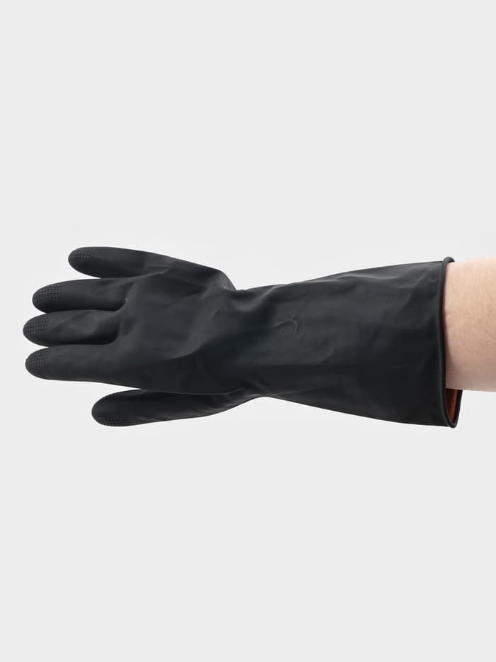 Перчатки хозяйственные плотные Доляна, размер L, резиновые, чёрные