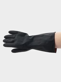 Перчатки хозяйственные плотные Доляна, размер L, резиновые, чёрные