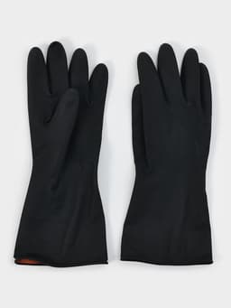 Перчатки хозяйственные плотные Доляна, размер L, резиновые, чёрные