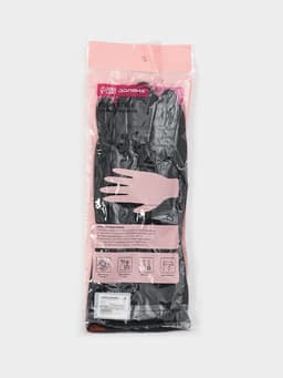 Перчатки хозяйственные плотные Доляна, размер L, резиновые, чёрные