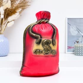 Копилка для денег «Мешок: сто тысяч», гипс, красный, 14×22×32 см