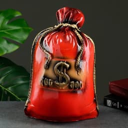 Копилка для денег «Мешок: сто тысяч», гипс, красный, 14×22×32 см