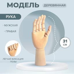 Модель деревянная художественная Манекен «Рука мужская правая» 31 см