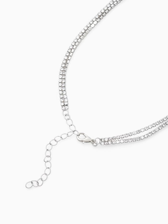 Набор 2 предмета: серьги, колье «Жаклин», дуэт, капля, цвет бело-изумрудный в серебре, 45 см