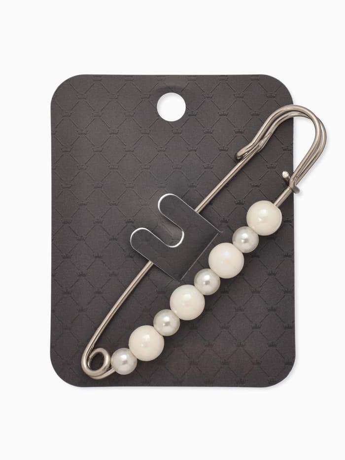 Булавка «Жемчужная дорожка», 8 см (± 0.5 см), белая в серебре