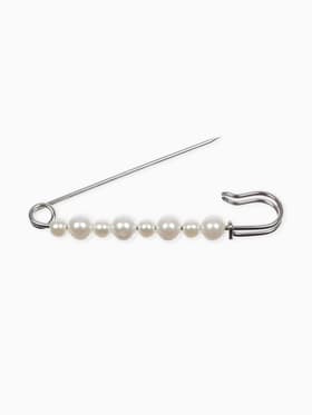 Булавка «Жемчужная дорожка», 8 см (± 0.5 см), белая в серебре