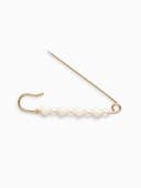 Булавка «Жемчужная дорожка», 7.3 см, белая в золоте