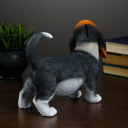 Копилка для денег «Щенок бассет-хаунда стоит», полистоун, 23×11×18 см