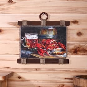 Свиток настенный «Раки и пиво», панно