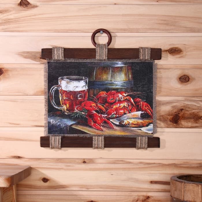 Свиток настенный «Раки и пиво», панно