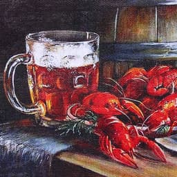 Свиток настенный «Раки и пиво», панно