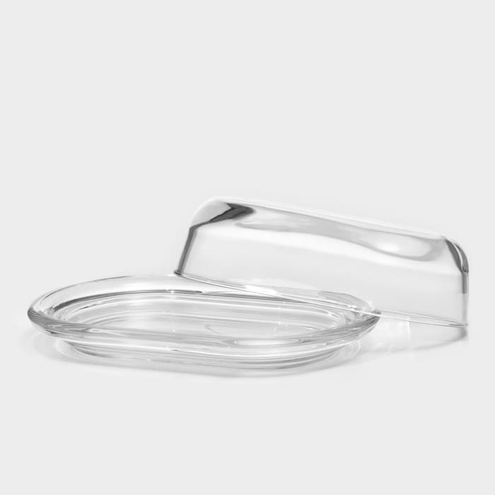 Маслёнка Paşabahçe Basic, 19.8×13.1 см, стекло, прозрачная