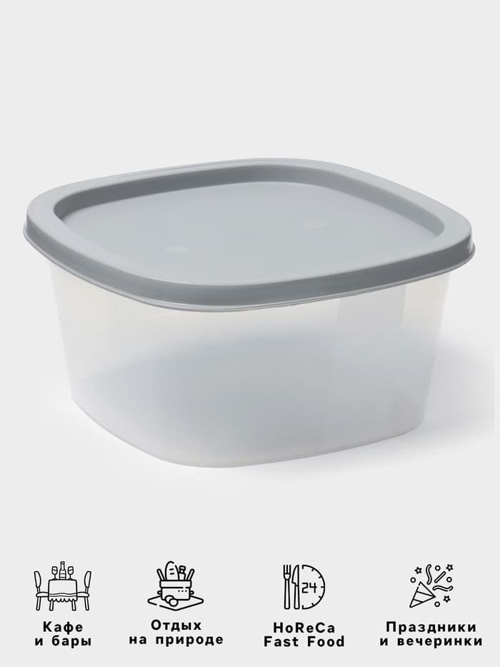 Контейнер для продуктов с мерной шкалой «BioFresh», 900 мл, прозрачный, крышка микс