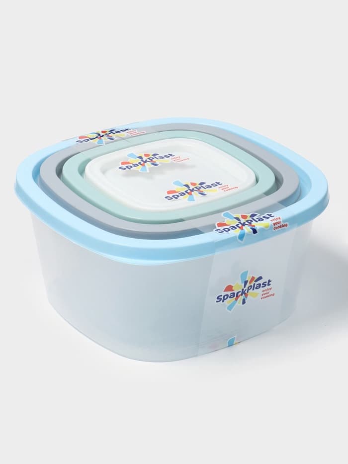 Набор пищевых контейнеров SparkPlast BioFresh, 4 шт.: 230 мл, 500 мл, 900 мл, 1.55 л, пластик, крышка МИКС