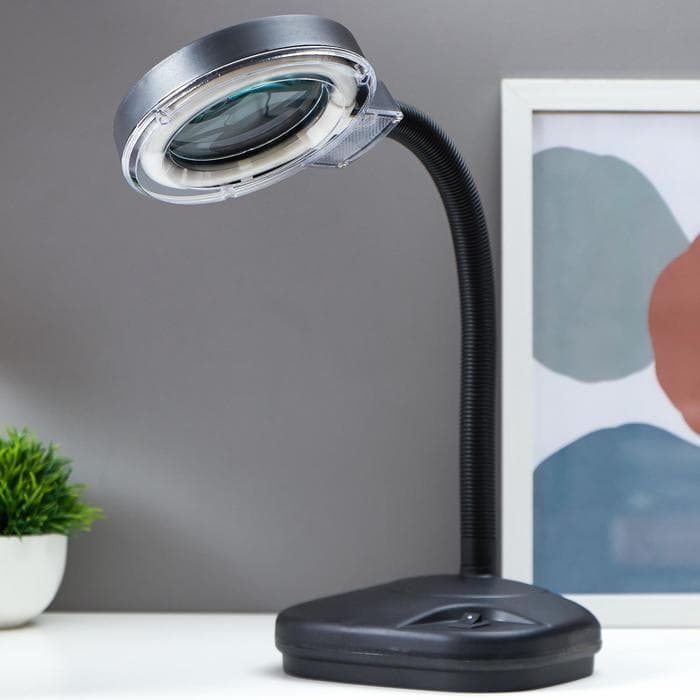 Лампа-лупа для творчества, от сети 220 В чёрный 52×17×14 см