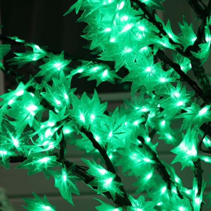 Светодиодное дерево «Зелёный клён» 1.5 м, 600 LED, постоянное свечение, 220 В, свечение белое