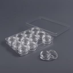 Органайзер для хранения мелочей, 12 баночек, 12×9×2 см, d=2.8×1.5 см, 2 мл, прозрачный