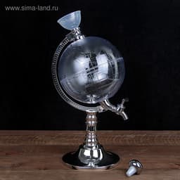 Башня пивная с воронкой «Земной шар», 1.9 л, пластик, серебристая