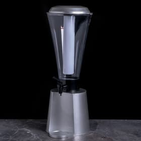 Башня пивная «Металлик», 3 л, колба для льда, с подсветкой, 2 батарейки CR=2032, пластик, серебристая