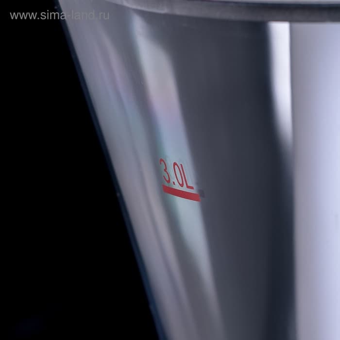 Башня пивная «Металлик», 3 л, колба для льда, с подсветкой, 2 батарейки CR=2032, пластик, серебристая