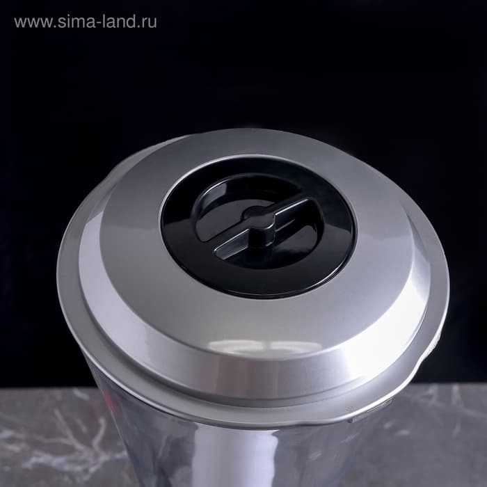 Башня пивная «Металлик», 3 л, колба для льда, с подсветкой, 2 батарейки CR=2032, пластик, серебристая