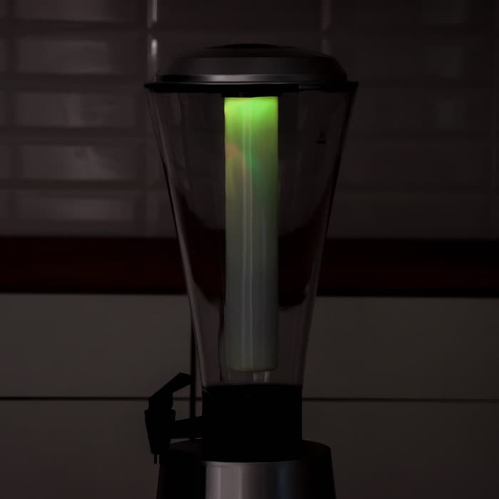 Башня пивная «Металлик», 3 л, колба для льда, с подсветкой, 2 батарейки CR=2032, пластик, серебристая