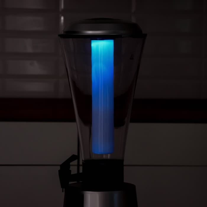 Башня пивная «Металлик», 3 л, колба для льда, с подсветкой, 2 батарейки CR=2032, пластик, серебристая