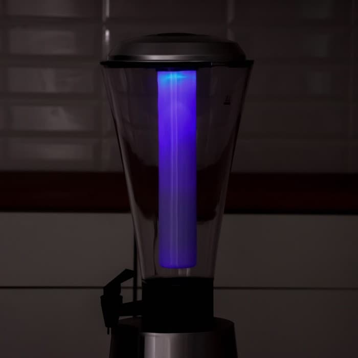 Башня пивная «Металлик», 3 л, колба для льда, с подсветкой, 2 батарейки CR=2032, пластик, серебристая