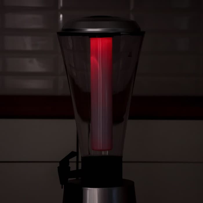 Башня пивная «Металлик», 3 л, колба для льда, с подсветкой, 2 батарейки CR=2032, пластик, серебристая