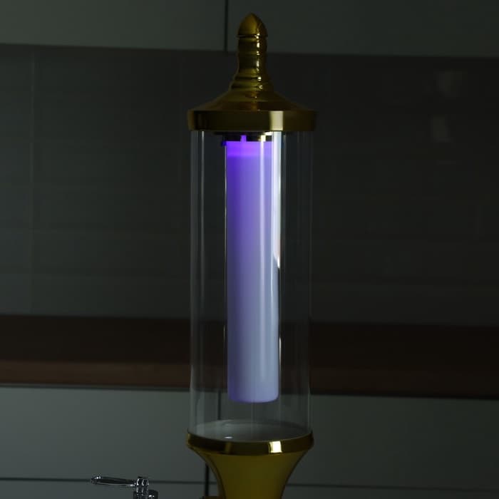 Башня пивная «Петронас», 3 л, колба для льда, подсветка, 2 батарейки AG3, пластик, золотистая
