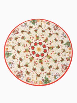 Скатерть новогодняя Этель «Новогодние игрушки» d=220 см ±3 см с ГВМО, хл100%