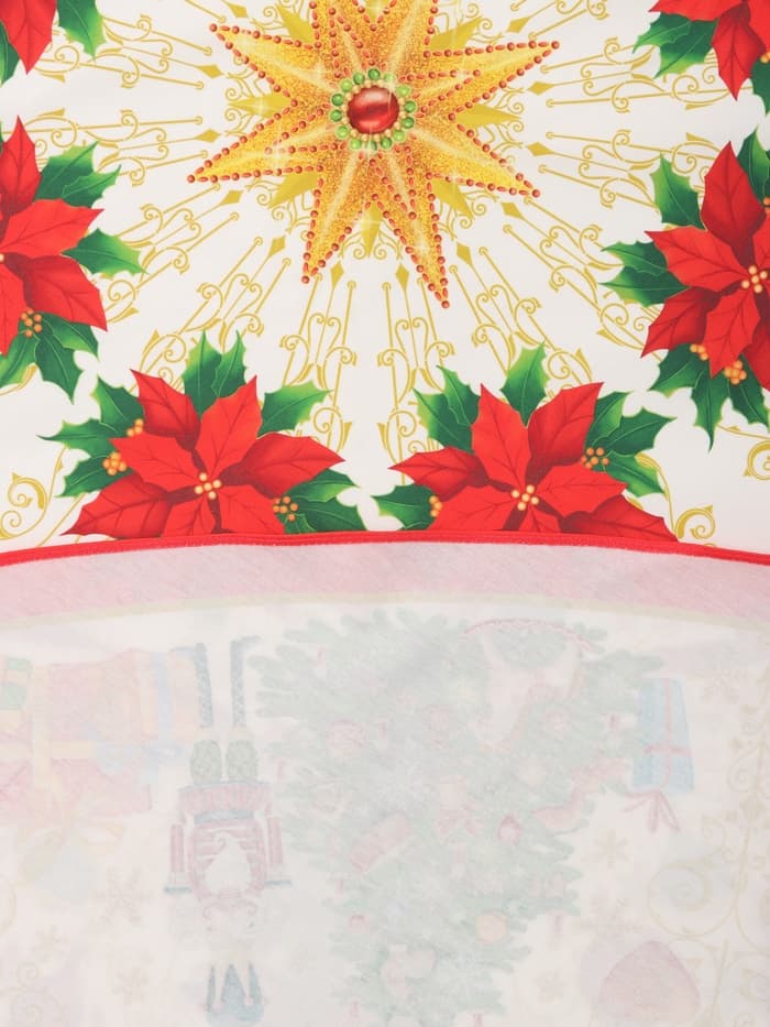 Скатерть новогодняя Этель «Новогодние игрушки» d=220 см ±3 см с ГВМО, хл100%